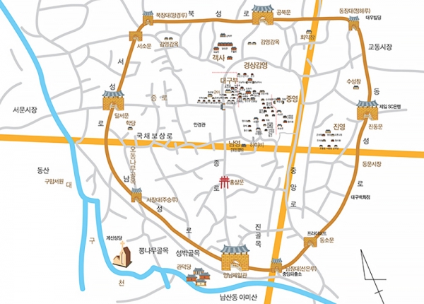 대구읍성 복원 지도