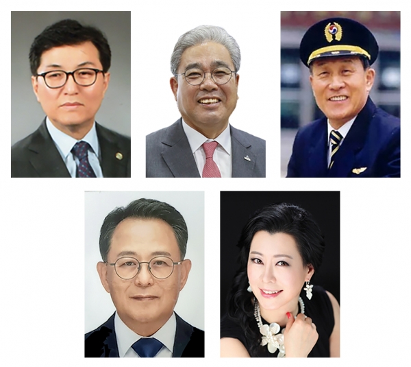 윗줄 왼쪽부터 김경진 회장, 김영구 CEO, 신일덕 원장, 아랫줄 왼쪽부터 양유식 박사, 임청화 교수