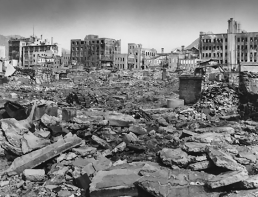 1950년 10월 촬영된 파괴된 명동 일대
