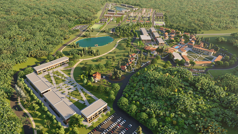 올리벳대학교 메인 캠퍼스 랜더링 이미지