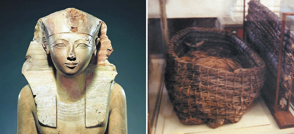 파라오의 딸(왼쪽), 아기 모세를 안고 있던 바구니(오른쪽)