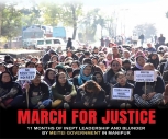 인도 기독교 쿠키족들이 평화 거리 행진을 하는 모습
