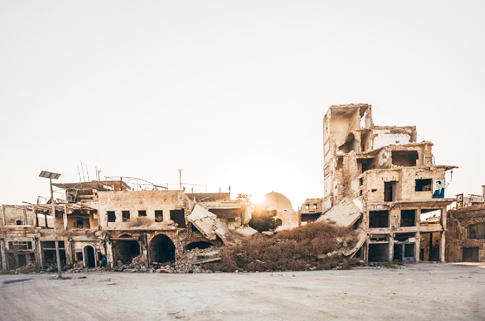 오랜 내전으로 파괴된 시리아의 건물